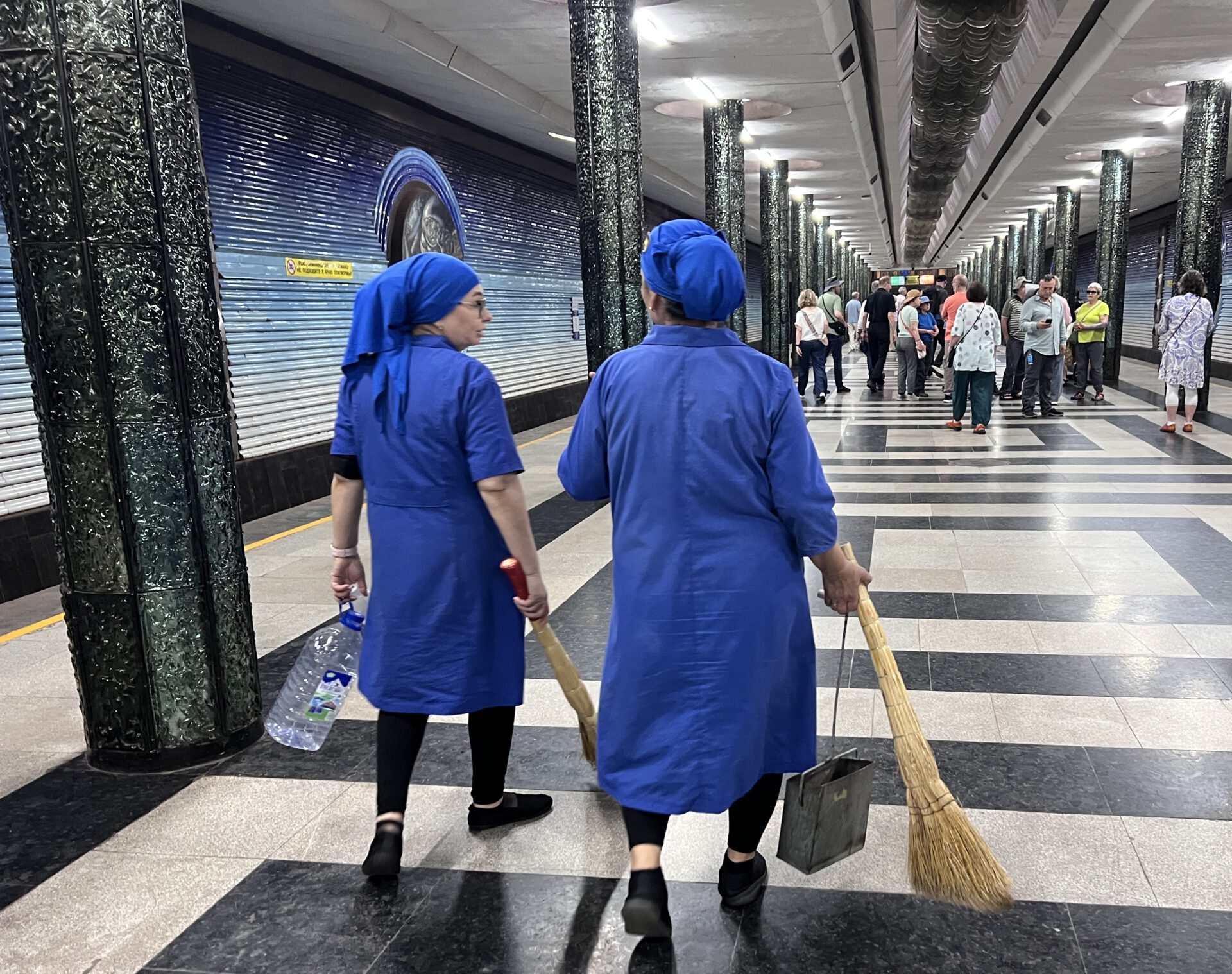 These ladies keep the metro very clean!